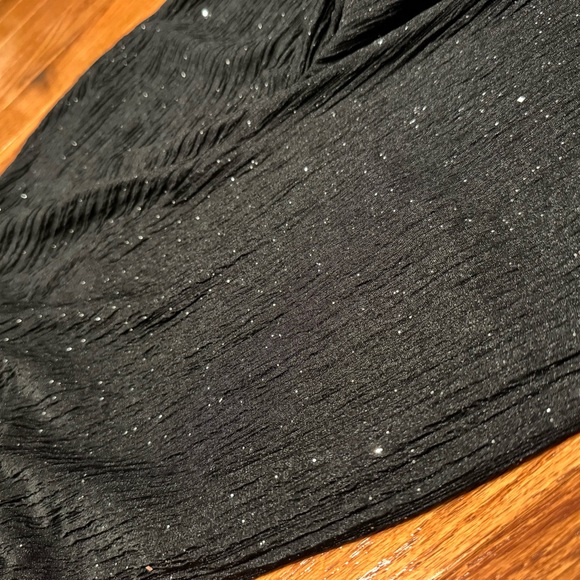 NWT Cider Glitter High Waist Wide Leg Trousers Black Sparkle Wide-Leg Pants - Picture 3 of 4